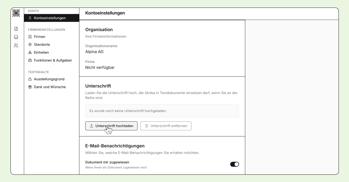 Bild hochladen für Einfache elektronische Signatur (Bildsignatur)