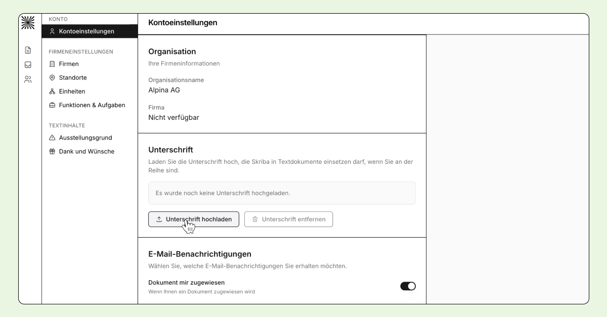 Bild hochladen für Einfache elektronische Signatur (Bildsignatur)