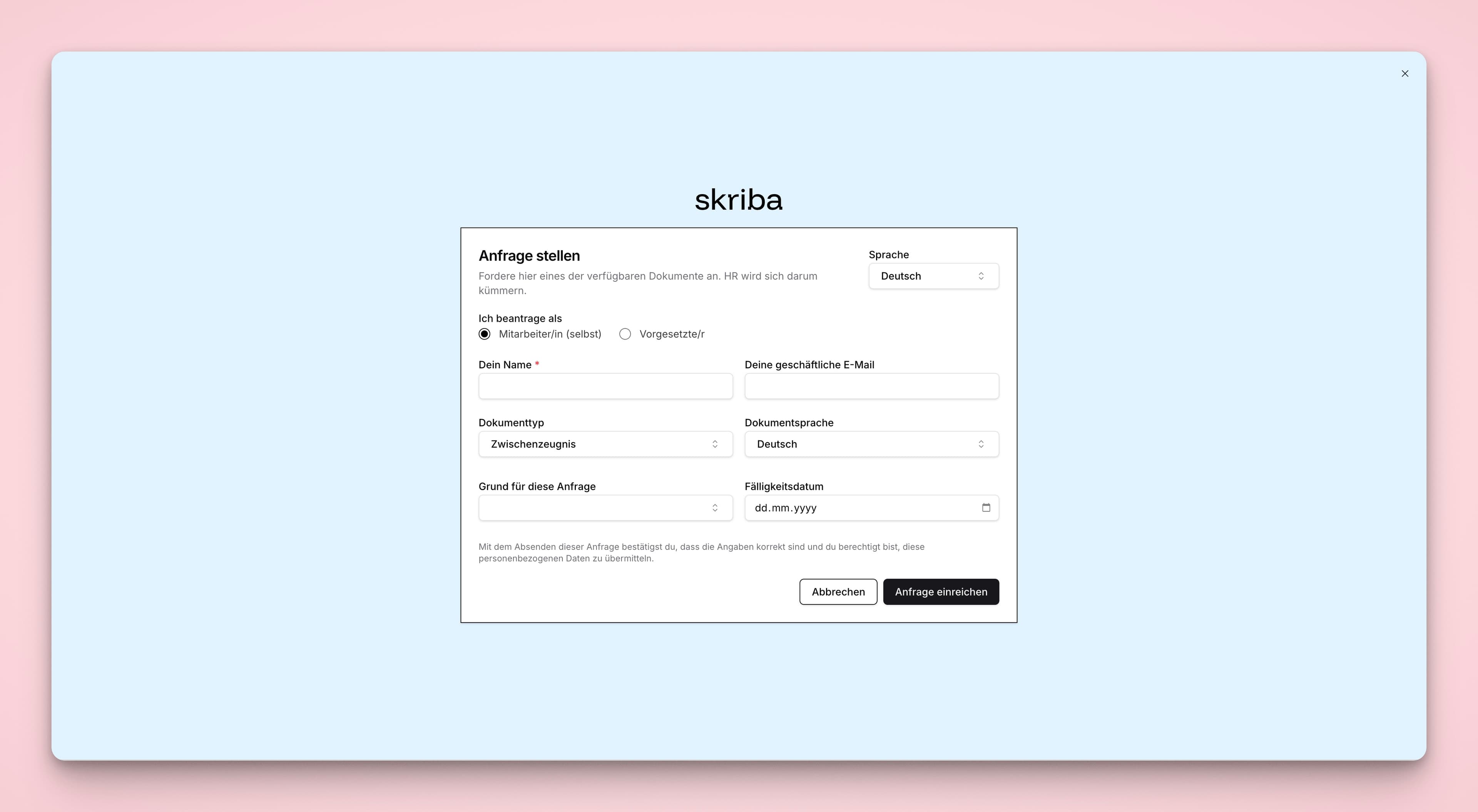 Request a Certificate